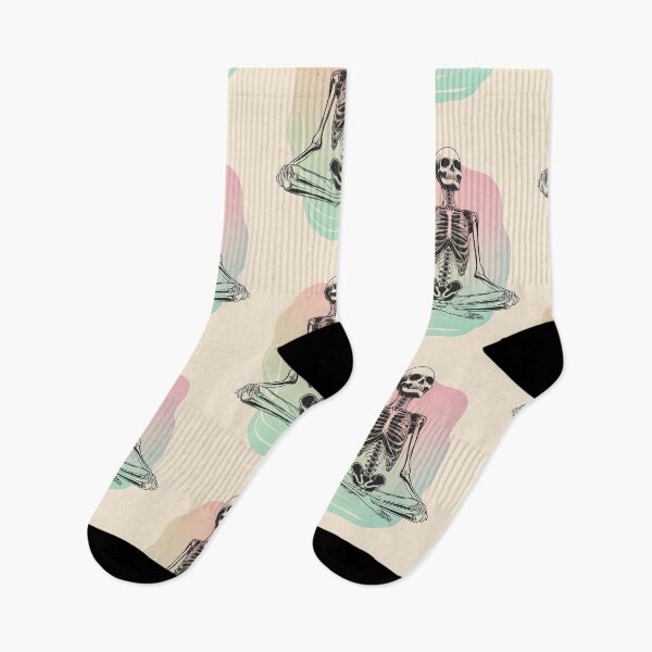 Item preview, Minimalist Skeleton Yoga Art – Pastel Colors & Zen Design designed and sold by Soul-Sparks.