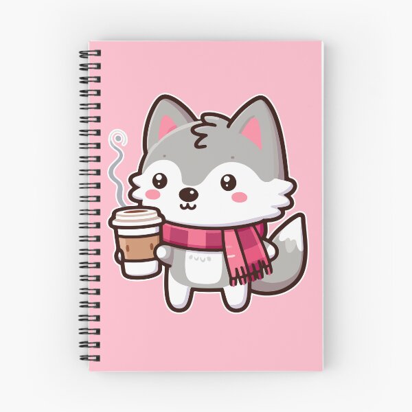 Item preview, Kawaii Cute Wolf Drinking Coffee 3 | Pet and Animals for Men and Women t-shirt designed and sold by panchiTWO.