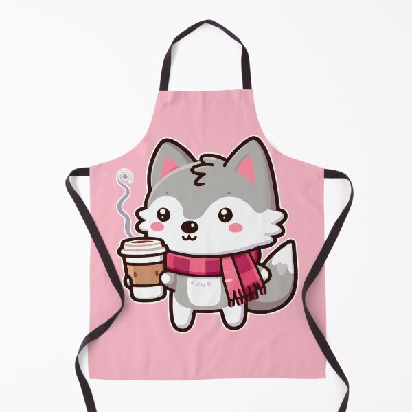 Item preview, Kawaii Cute Wolf Drinking Coffee 3 | Pet and Animals for Men and Women t-shirt designed and sold by panchiTWO.