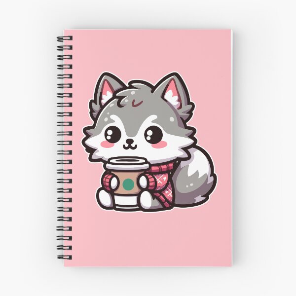 Item preview, Kawaii Cute Wolf Drinking Coffee 4 | Pet and Animals for Men and Women t-shirt designed and sold by panchiTWO.