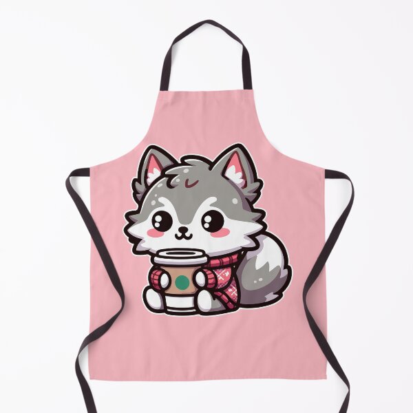 Item preview, Kawaii Cute Wolf Drinking Coffee 4 | Pet and Animals for Men and Women t-shirt designed and sold by panchiTWO.