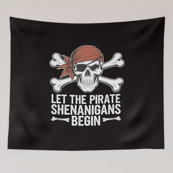 Item preview, Halloween Skull Let The Pirate Shenanigans Begin designed and sold by Zyziowsky.