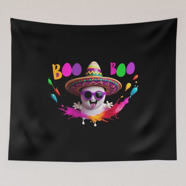 Item preview, Sombrero Ghost Boo: Cool & Spooky Splash Art designed and sold by Colorful-Garden.