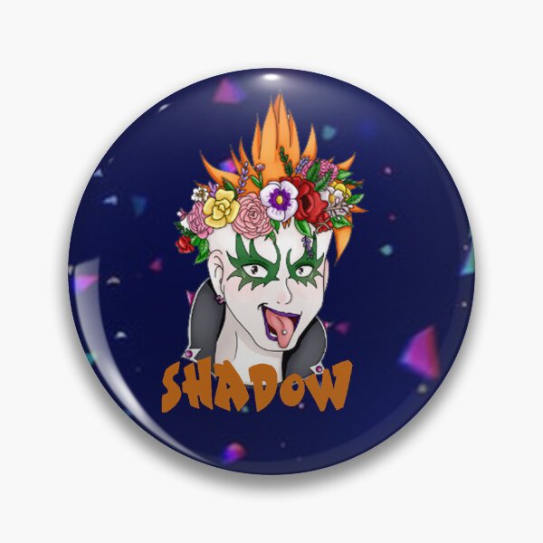 Item preview, Shadow Sk8 Flowercrown Button designed and sold by ArtistFox_Comet.