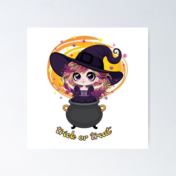 Item preview, Kawaii Halloween Witch designed and sold by SimonaArtDesign.