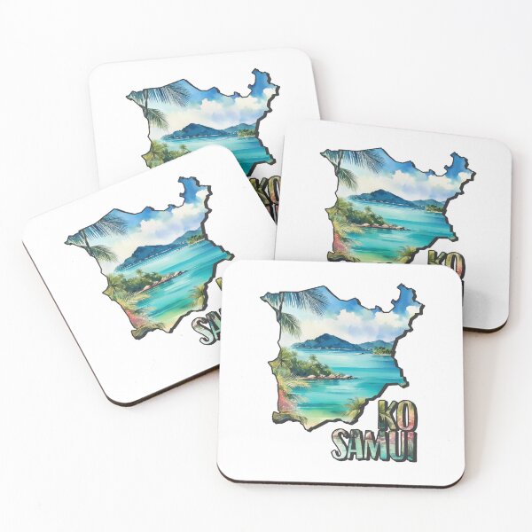 Item preview, Ko Samui watercolor map designed and sold by Motivburg.