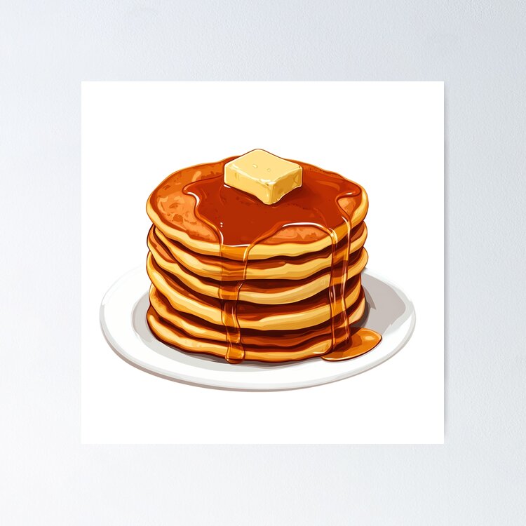Stack of Pancake Bliss with Syrup and Butter Poster
