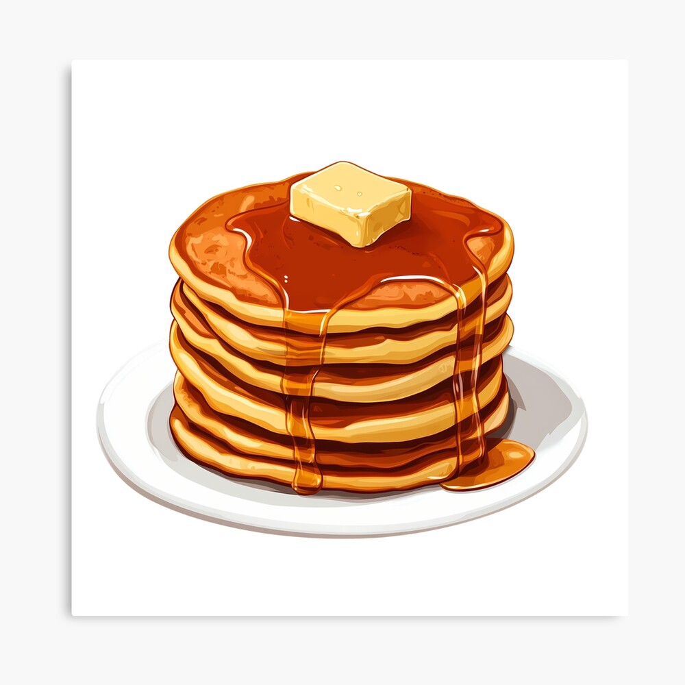 Stack of Pancake Bliss with Syrup and Butter - Canvas Print