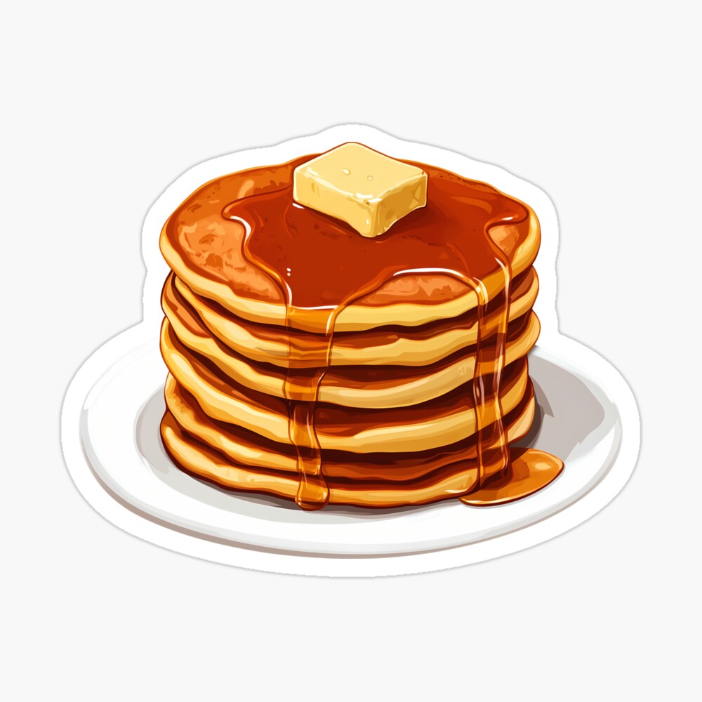 Glossy Sticker — Stack of Pancake Bliss with Syrup and Butter