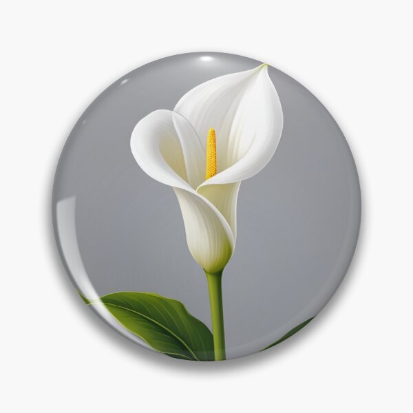 Item preview, Calla Lily flower white on grey background nature floral gift design  designed and sold by cheekylorns.