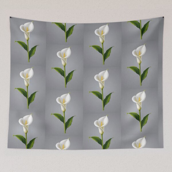 Item preview, Calla Lily flower white on grey background nature floral gift design  designed and sold by cheekylorns.