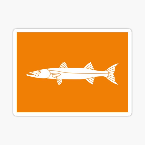 Vista previa del artículo con la obra «Bandera de captura de peces - Barracuda», diseñado y vendido por AndySteer.