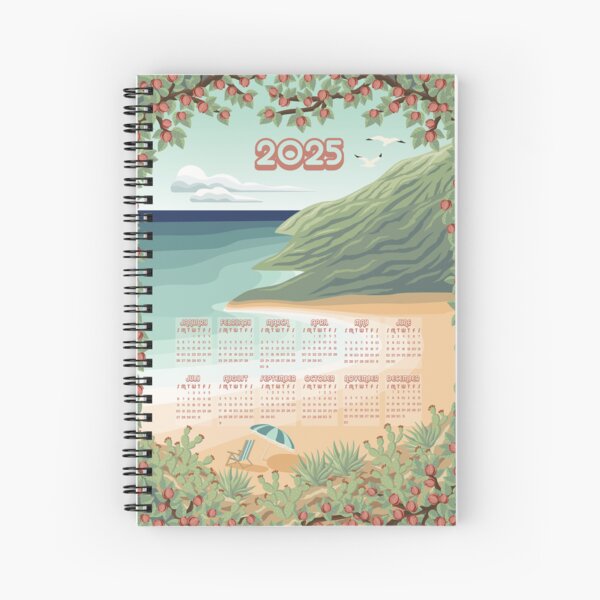 2025 Calendar - Postcard from Paradise Spiral Notebook