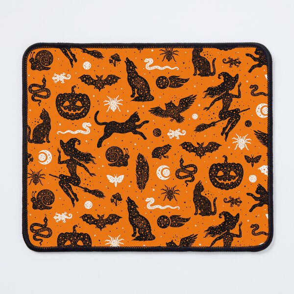 Aperçu de l'œuvre Motif de sorcière Halloween chat noir lune, motif citrouille créée et vendue par CEB1700.