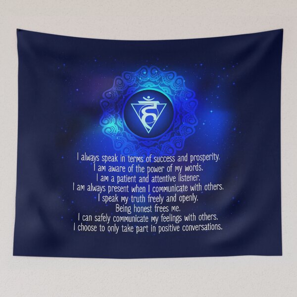 Item preview, Throat Chakra Mandala Affirmations designed and sold by chakraplaza.