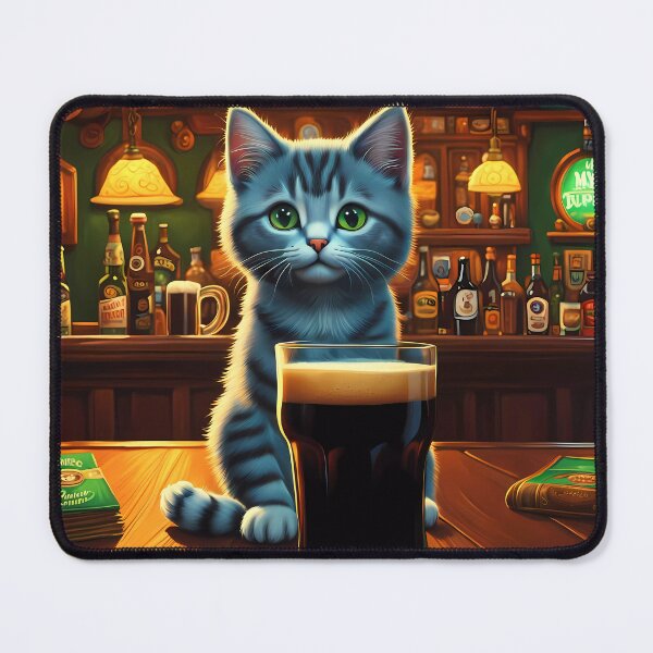 Item preview, Folk Art Kitten drinking guinness in Ireland  designed and sold by Colin Bentham.