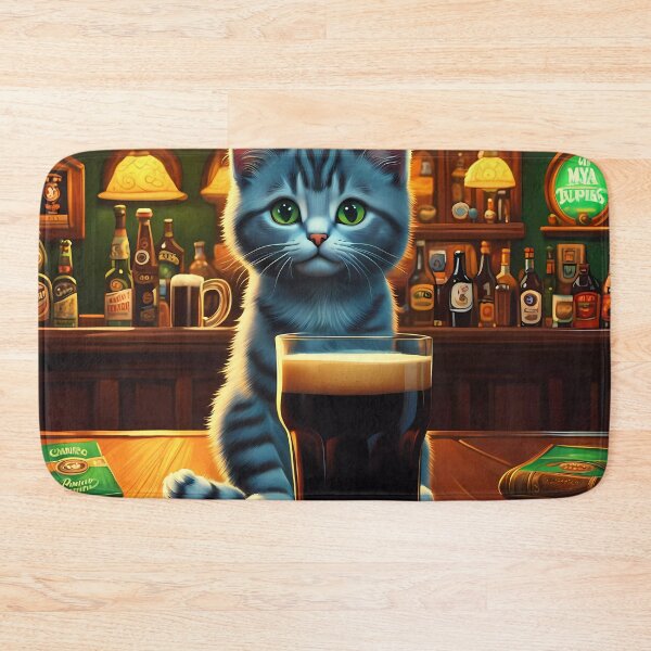 Item preview, Folk Art Kitten drinking guinness in Ireland  designed and sold by Colin Bentham.