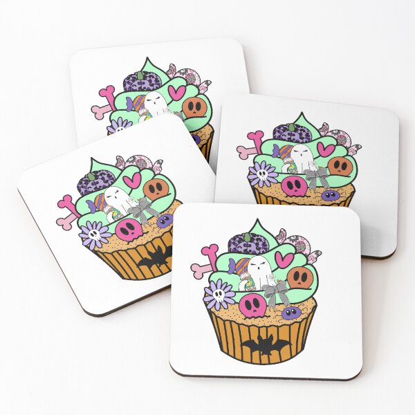Item preview, Halloween Themed Cupcake Green, Purple ,Pink and Orange designed and sold by MrsCreative1.