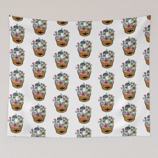 Item preview, Halloween Themed Cupcake Green, Purple ,Pink and Orange designed and sold by MrsCreative1.