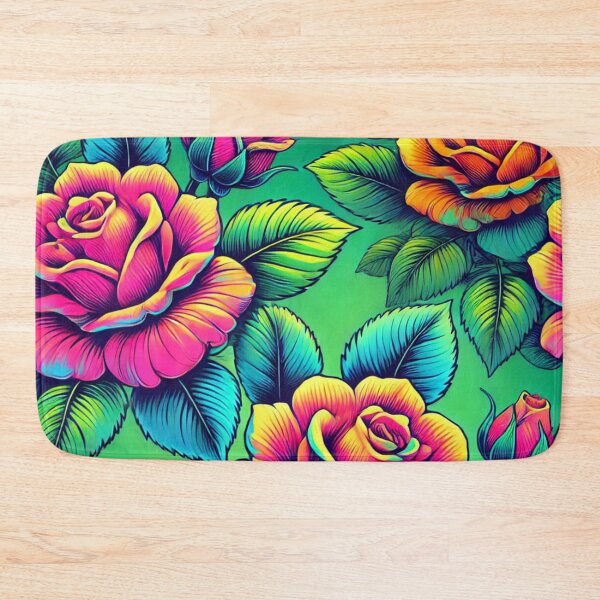 Item preview, Radiant Roses  Neon Blooms on Green designed and sold by maritas22.