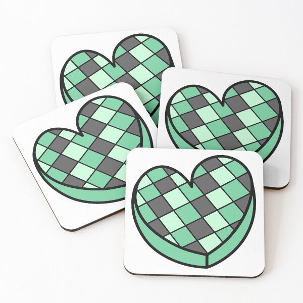 Item preview, Halloween Themed Heart Shaped Candy with Checkered Pattern Green/Mint designed and sold by MrsCreative1.