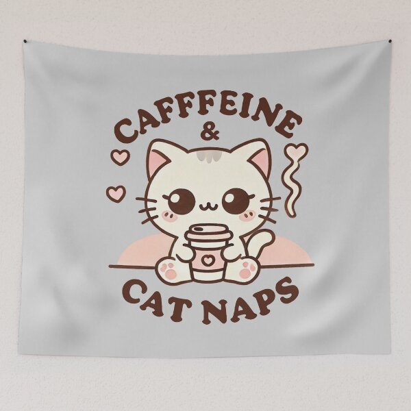Item preview, Caffeine & Cat Naps - Cute Coffee-Loving Kitten Illustration designed and sold by tutoo clothes.