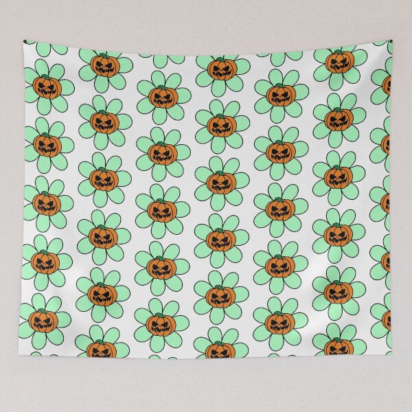 Item preview, Copy of Halloween Flower with Pumpkin Center Green/Mint and Orange designed and sold by MrsCreative1.