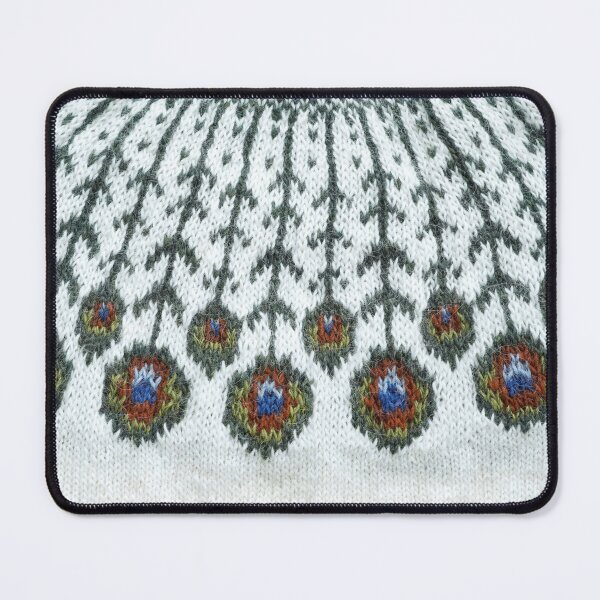 Item preview, Icelandic sweater pattern - Peacock Feathers (white) designed and sold by elisainiceland.