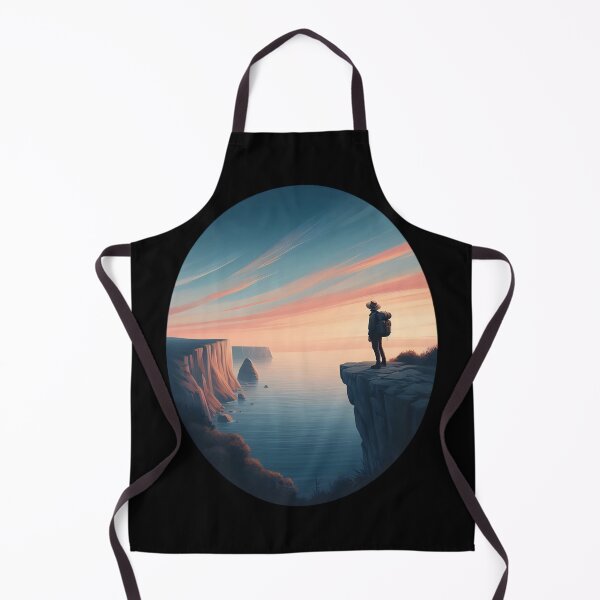 Item preview, Adventurer Overlooking Serene Cliffs at Sunset designed and sold by IllumeInk.
