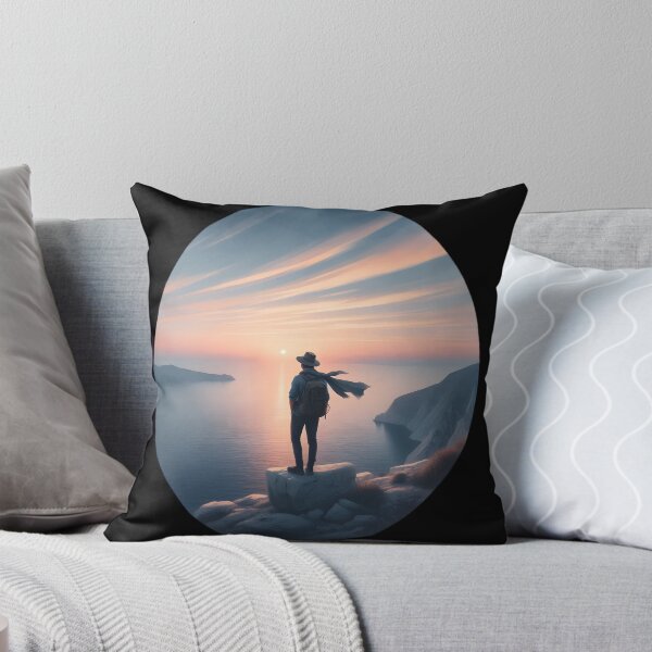 Item preview,  Traveler at Sunset Overlooking the Ocean designed and sold by IllumeInk.
