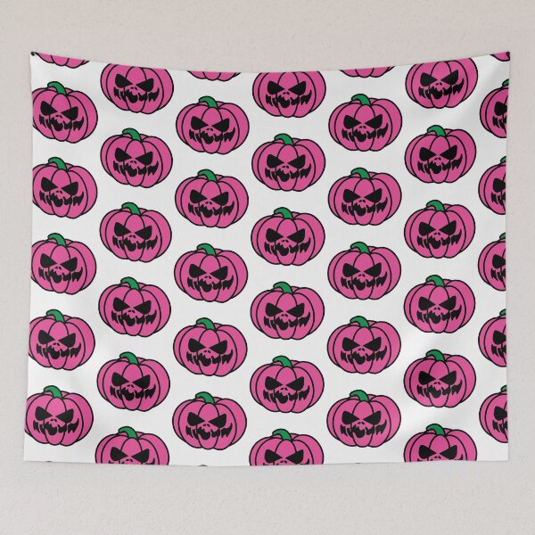 Item preview, Spooky Faced Halloween Pumpkin Pink designed and sold by MrsCreative1.