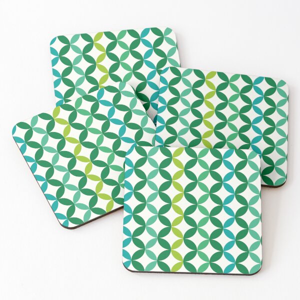 Item preview,  Mid Century Modern Geometric Circles in Emerald, mint and lime green  designed and sold by Yasminepatterns .