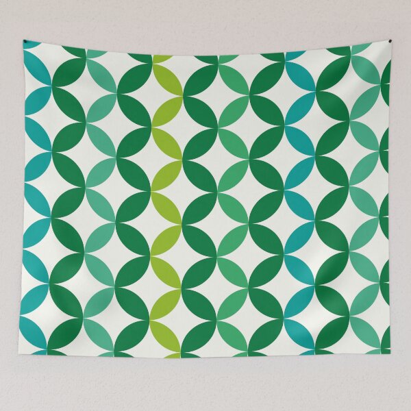 Item preview,  Mid Century Modern Geometric Circles in Emerald, mint and lime green  designed and sold by Yasminepatterns .