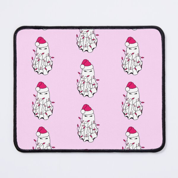 Item preview, Christmas Ghost with Hat and Lights Pink and White designed and sold by MrsCreative1.