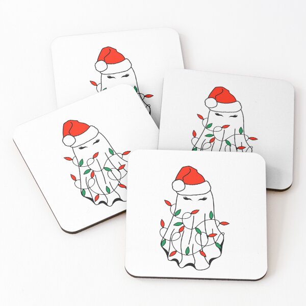 Item preview, Christmas Ghost with Hat and Lights Red and Green designed and sold by MrsCreative1.