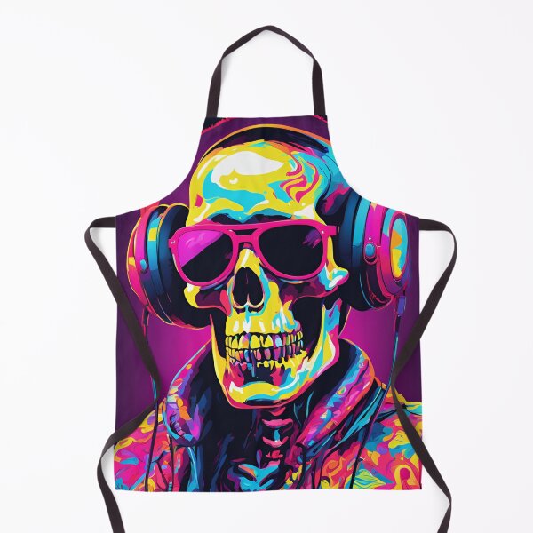 Item preview, Colorful Hipster Skeleton in Pink Glasses and Headphones designed and sold by KolorellaS.