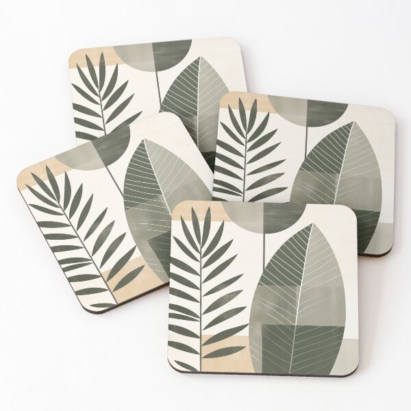 Item preview, Minimalistic leaves. Contemporary art of flora designed and sold by GiriaGallery.