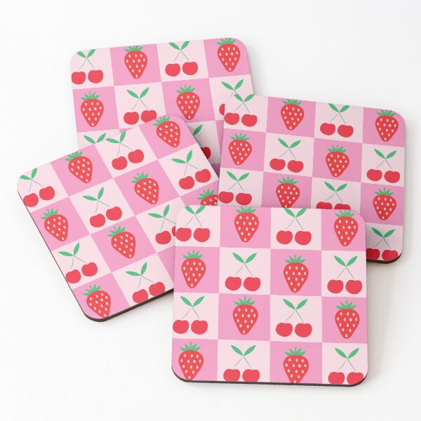 Item preview, Checkered Cherries with Strawberries Pattern  designed and sold by Yasminepatterns .