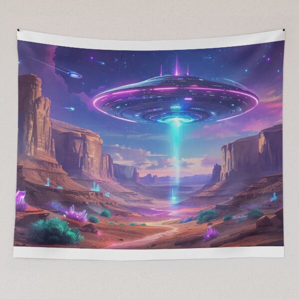 Item preview, Neon Visitation: UFO Gifts designed and sold by eXtraHumans.
