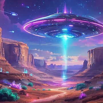 Artwork thumbnail, Neon Visitation: UFO Gifts by eXtraHumans
