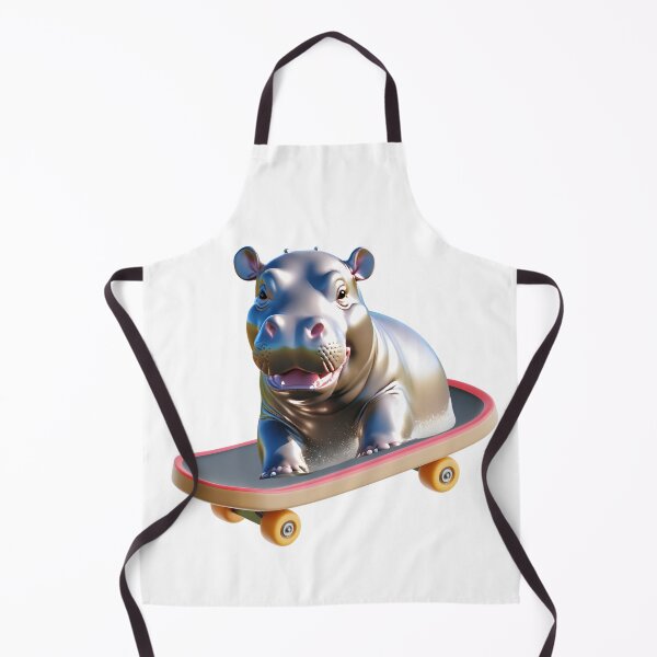 Item preview, Moo Deng Skateboarding Baby Hippo designed and sold by CorgiB.