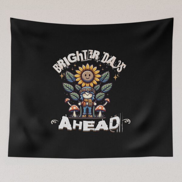 Item preview, Positive Affirmations – Retro "Brighter days ahead" Design for T-Shirts, Mugs, Stickers & More designed and sold by artedigital99.