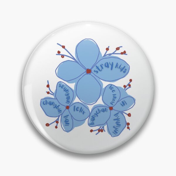 Item preview, Flores azules de Stray Kids con los nombres de los miembros designed and sold by MintMochaMatcha.