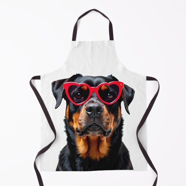 Item preview, Funny cool Rottweiler dog wearing a heart shape sunglasses designed and sold by LazyOwlStore.