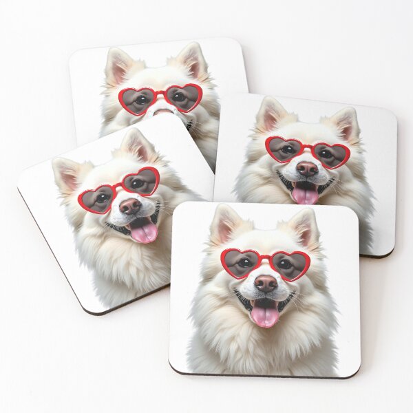 Item preview, Funny cool Samoyed dog wearing a heart shape sunglasses designed and sold by LazyOwlStore.