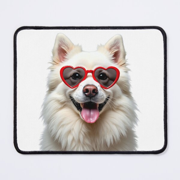 Item preview, Funny cool Samoyed dog wearing a heart shape sunglasses designed and sold by LazyOwlStore.