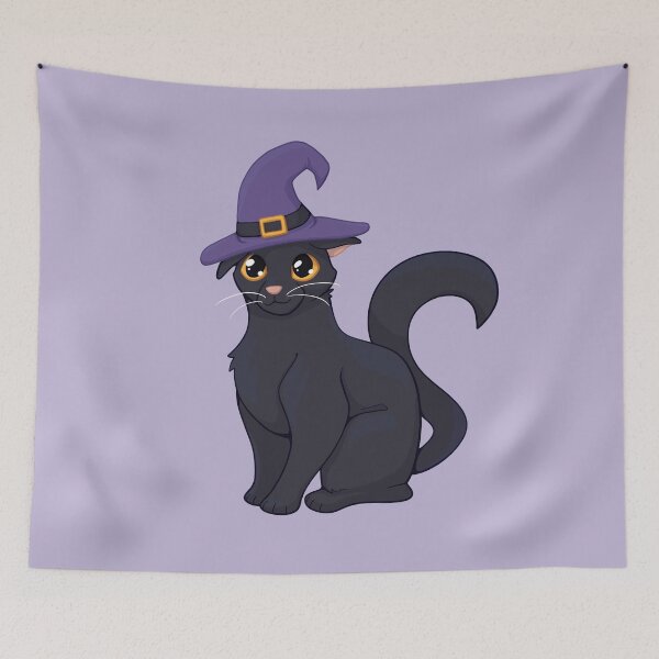 Artikelvorschau, Katze mit Hexenhut entworfen und verkauft von MeerkatDesigns.