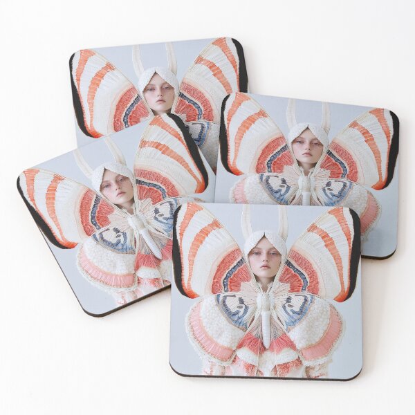 Item preview, "Couture Butterfly Fantasy: Iridescent Red-Pink-Blue Fashion" designed and sold by MacroArtHub.