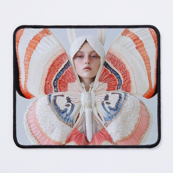 Item preview, "Couture Butterfly Fantasy: Iridescent Red-Pink-Blue Fashion" designed and sold by MacroArtHub.
