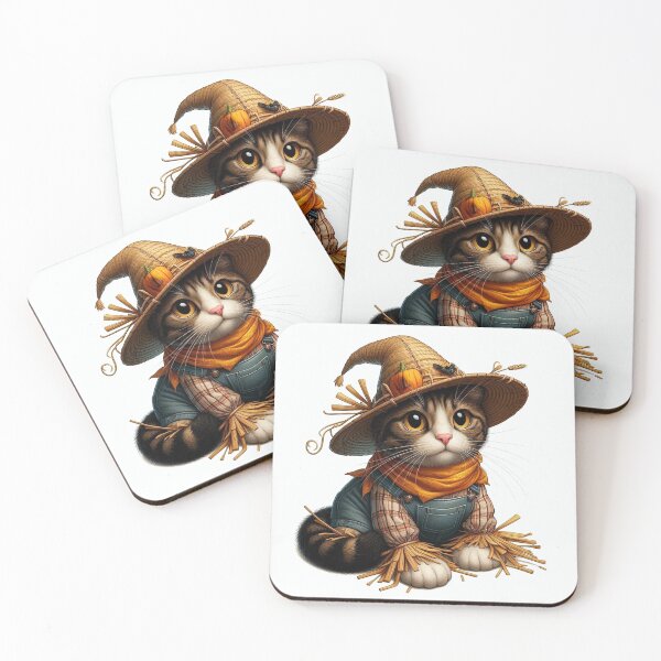 Item preview, Adorable Scarecrow Cat on Halloween Night designed and sold by Artquinox.